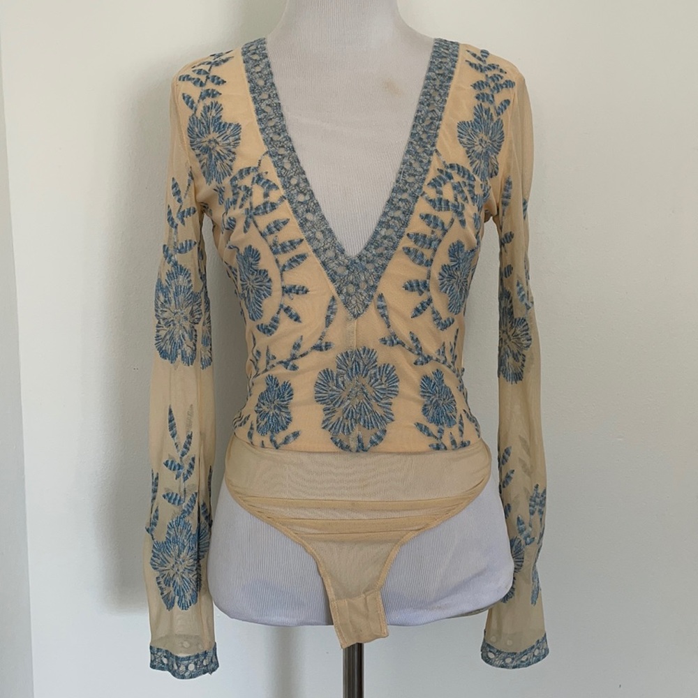 Embroidered bodysuit